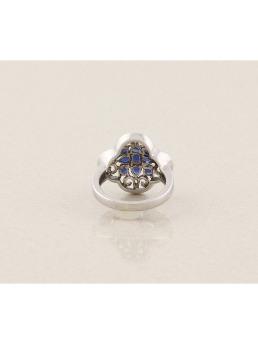 Sterling Silver Natural Blue Sapphire Ring Size 7 - Picture 6 of 7